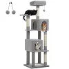 Cat Tree Tower with 4 Natural Sisal Scratching Posts, Reinforce Base,Climbing Flatform,2 Spacious Cozy Condos for Indoor Cats